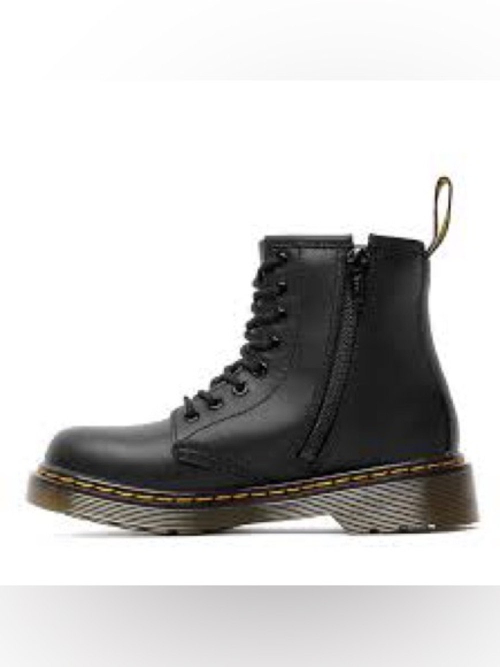 KIDS' 1460 SOFTY T LEATHER BOOTS IN Black